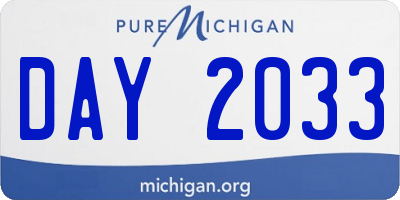 MI license plate DAY2033