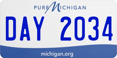 MI license plate DAY2034
