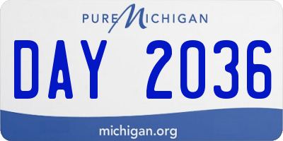 MI license plate DAY2036