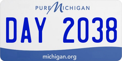 MI license plate DAY2038