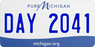 MI license plate DAY2041