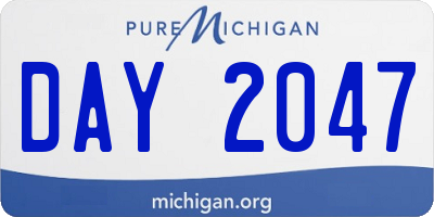 MI license plate DAY2047
