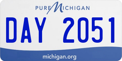MI license plate DAY2051