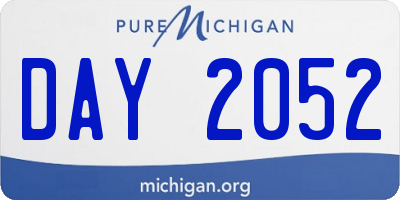 MI license plate DAY2052