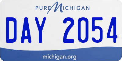 MI license plate DAY2054