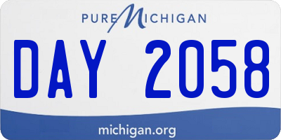 MI license plate DAY2058