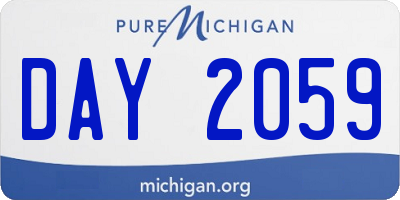 MI license plate DAY2059
