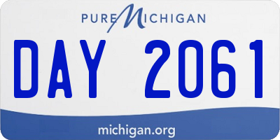 MI license plate DAY2061