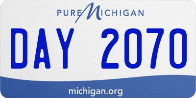 MI license plate DAY2070