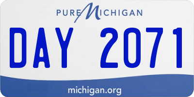 MI license plate DAY2071