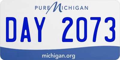 MI license plate DAY2073