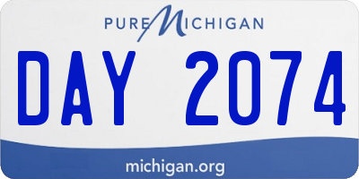 MI license plate DAY2074