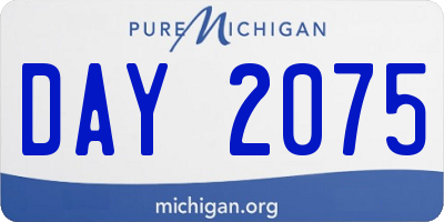 MI license plate DAY2075