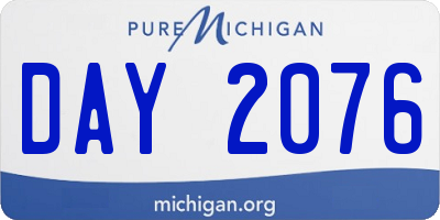 MI license plate DAY2076