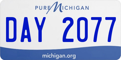 MI license plate DAY2077