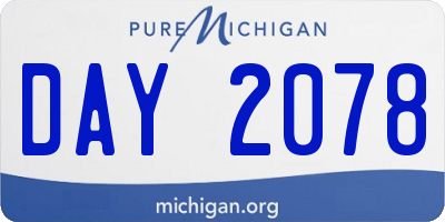 MI license plate DAY2078