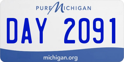 MI license plate DAY2091