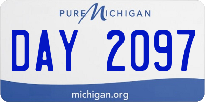 MI license plate DAY2097