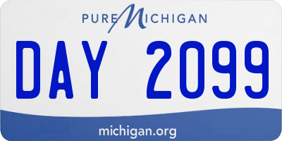 MI license plate DAY2099