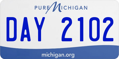 MI license plate DAY2102
