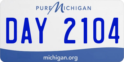 MI license plate DAY2104