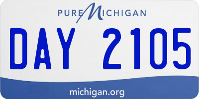 MI license plate DAY2105