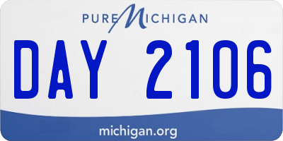 MI license plate DAY2106