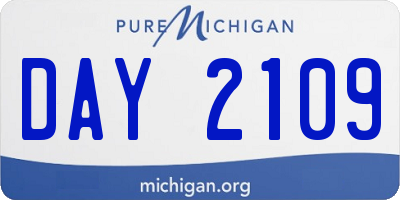 MI license plate DAY2109