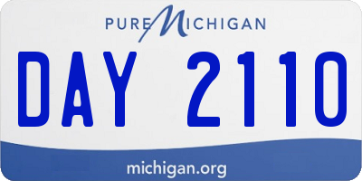 MI license plate DAY2110