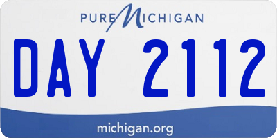 MI license plate DAY2112