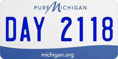 MI license plate DAY2118