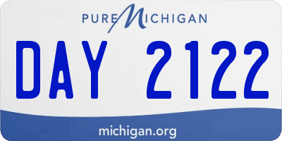 MI license plate DAY2122