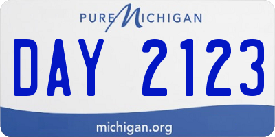 MI license plate DAY2123