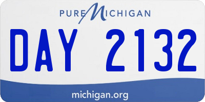 MI license plate DAY2132