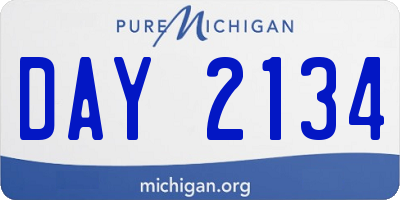 MI license plate DAY2134