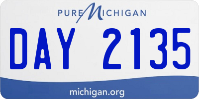 MI license plate DAY2135