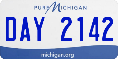 MI license plate DAY2142