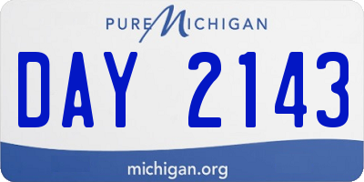 MI license plate DAY2143