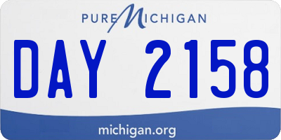 MI license plate DAY2158