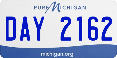 MI license plate DAY2162