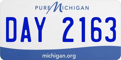 MI license plate DAY2163