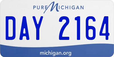 MI license plate DAY2164