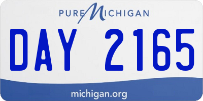MI license plate DAY2165