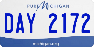 MI license plate DAY2172