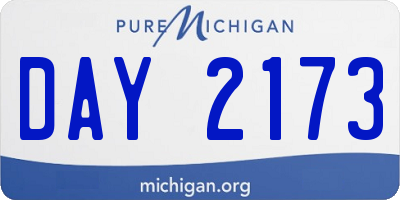 MI license plate DAY2173