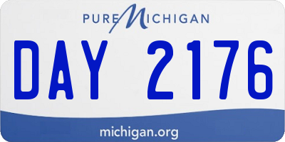 MI license plate DAY2176