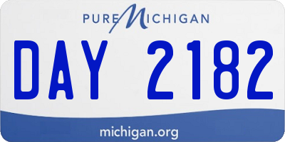 MI license plate DAY2182