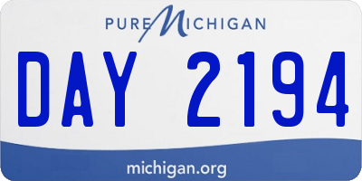 MI license plate DAY2194