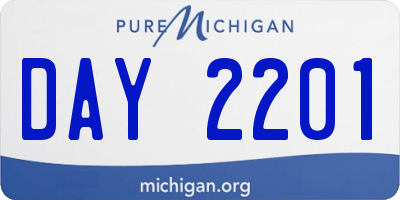 MI license plate DAY2201