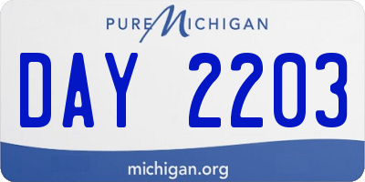 MI license plate DAY2203